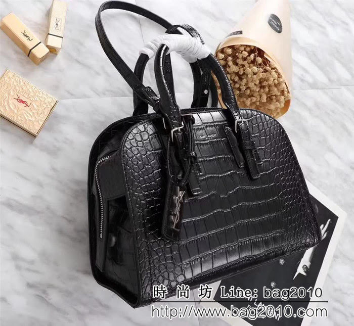 YSL聖羅蘭 新款 鱷魚紋油臘皮手提肩背包 59906 YAS1060